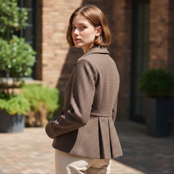 Banana Republic Chocolate Brown and Mauve Wool Blend Jacket ~ size Small - Picture 13 of 13